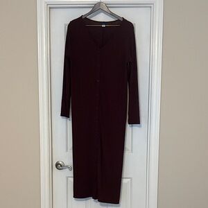 Ribbed Chocolate Brown Sweater Dress
